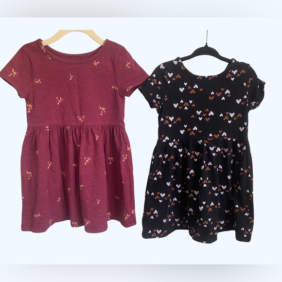 4T Cat & Jack Pink Floral & Hearts Kids Casual Dress Bundle - Picture 4 of 15